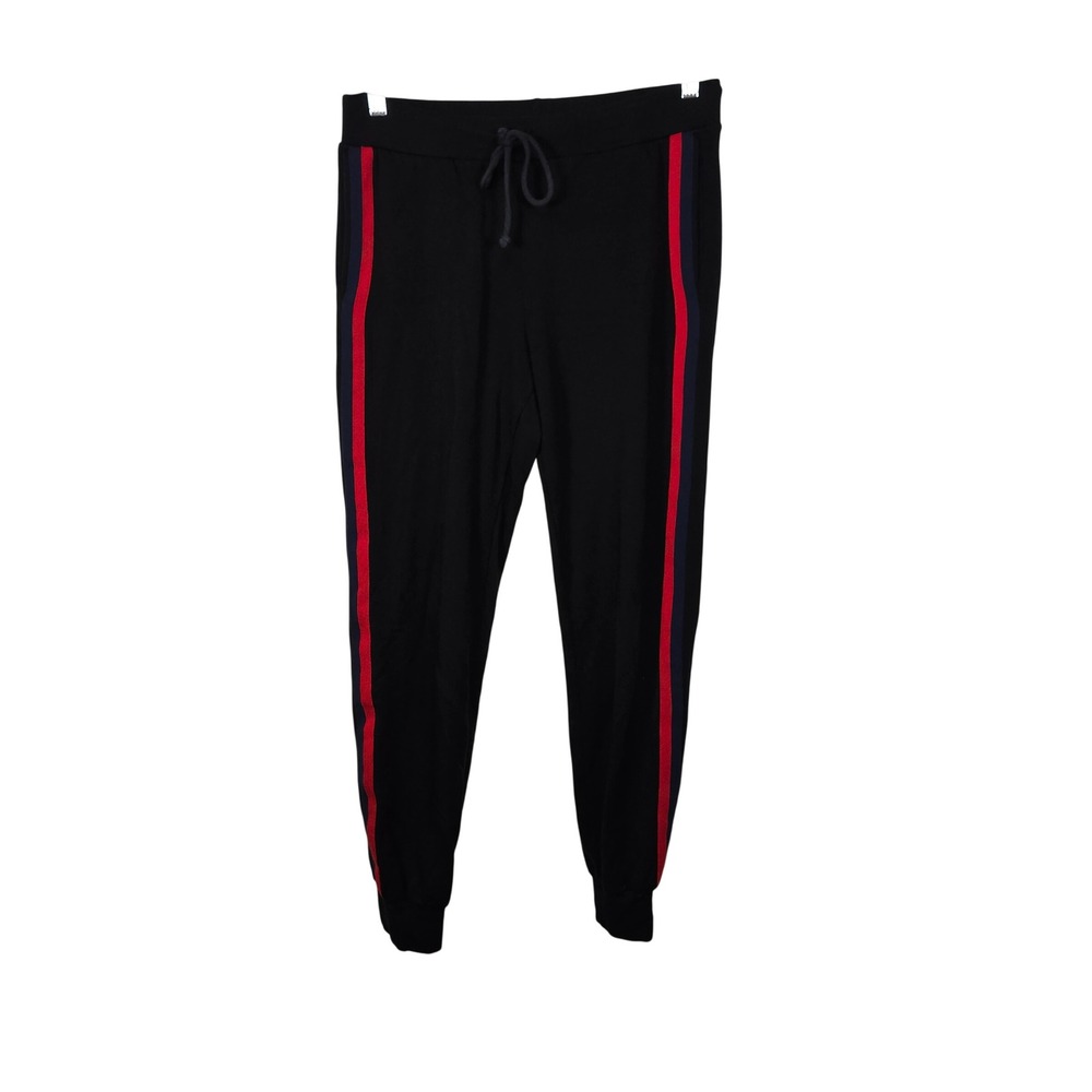 Velvet Graham Spencer VLVT Womens Black Joggers Red Blue Side Stripe Size M
